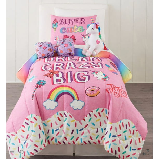 Jojo Siwa Twin Bedspread/Comforter Includes BONUS SHAM Reversible Rainbow 72x86” 